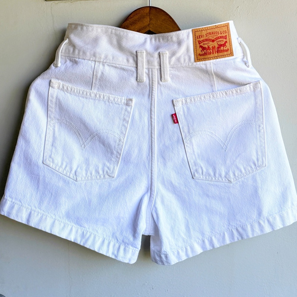 Levi’s 501 Style White Denim Shorts High Rise Size 26 Red Tab Summer Classic